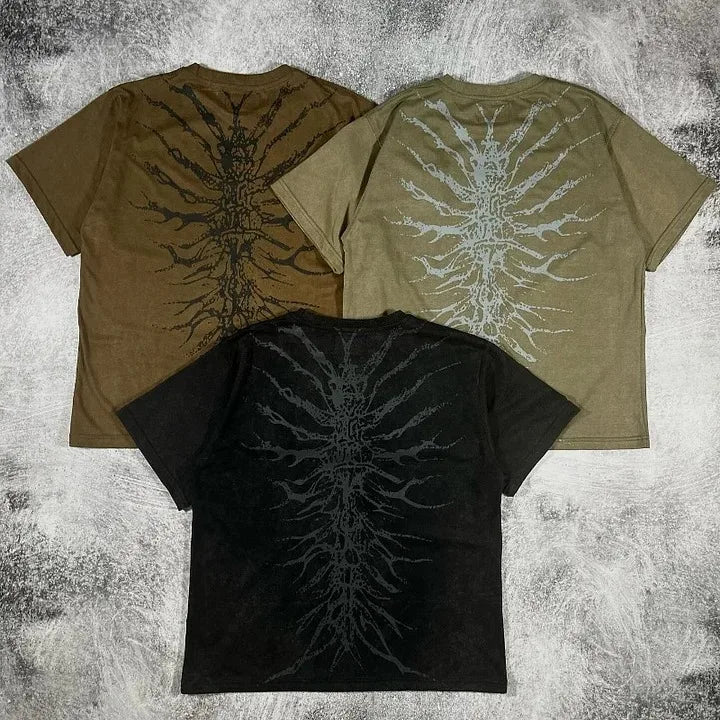 Artistic Print Loose Cotton T-shirt