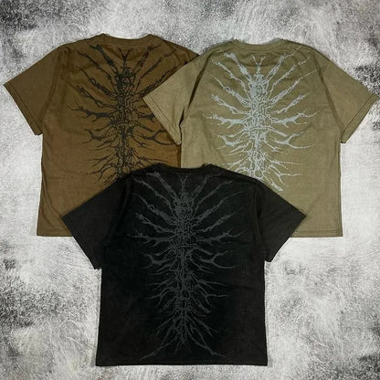 Artistic Print Loose Cotton T-shirt
