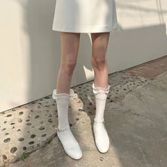 Gothic Ruffled Ballet Leg Sock