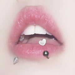 Star Cross C-Shaped Steel Lip Stud