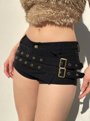 Dark Solid Sash Mini Short