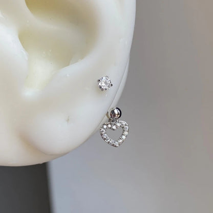 Silver Saturn 316L Stainless Steel Stud Earring