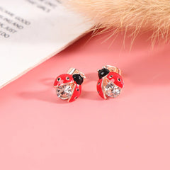 Halloween Black Spider Charm Stud Earring