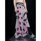Contrasting Gothic Ripped Denim Pant