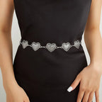 Punk Gothic Silver Heart Waist Chain Belt
