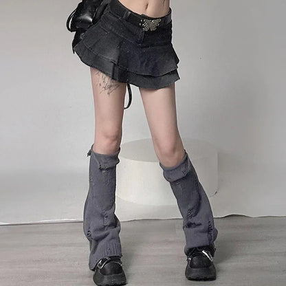 Gothic Broken Hole Punk Wide Sock