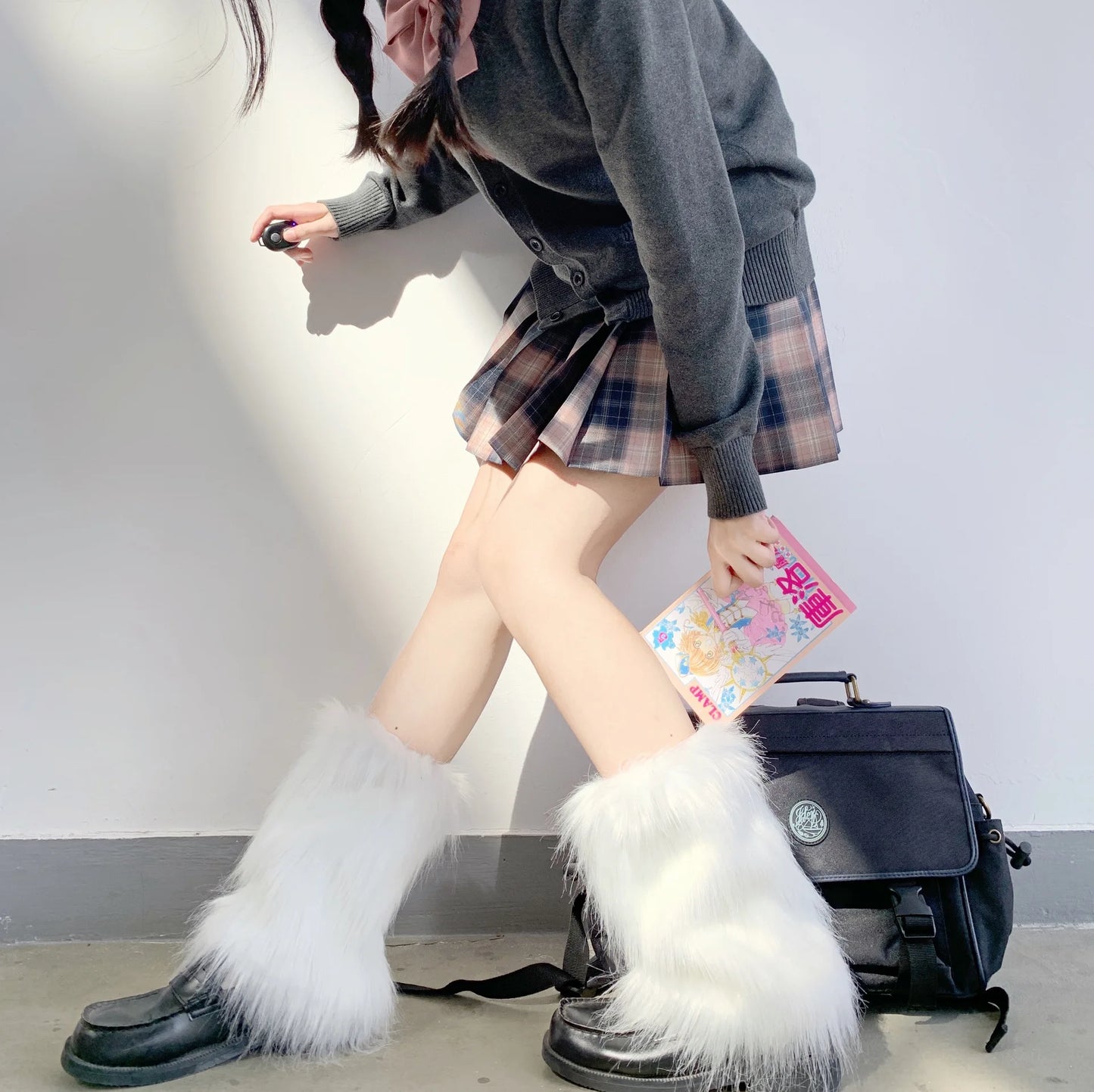 Gothic Furry Boot Cover Leg Sock