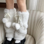 Gothic Rabbit Fur Bow Tie Leg Sock