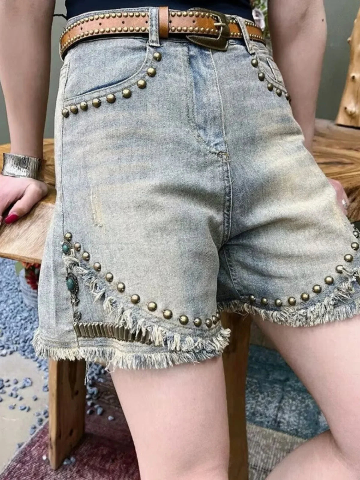 Wide Leg Tassel Detail Shorts Main image