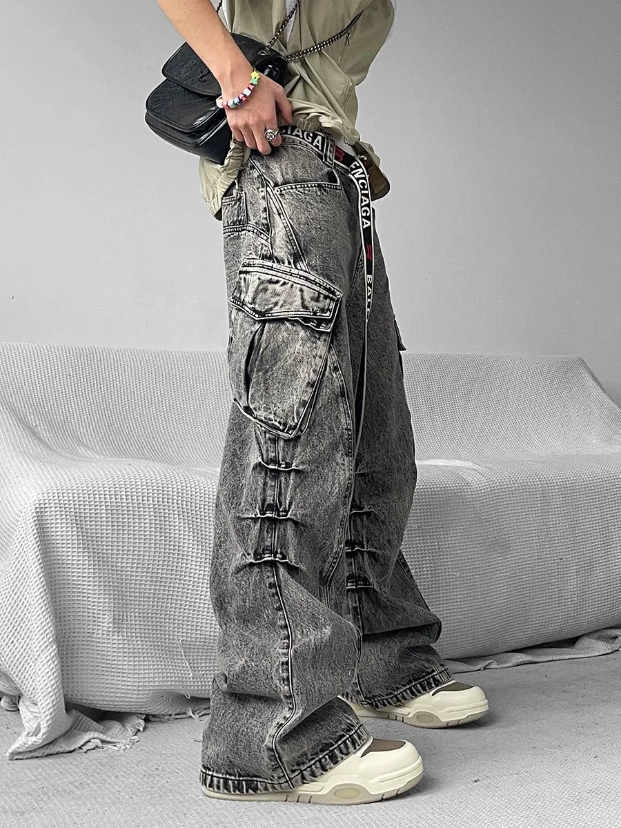Grey Gothic Baggy Cargo Pant Main image