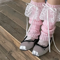 Gothic Lolita Bow Knit Sock