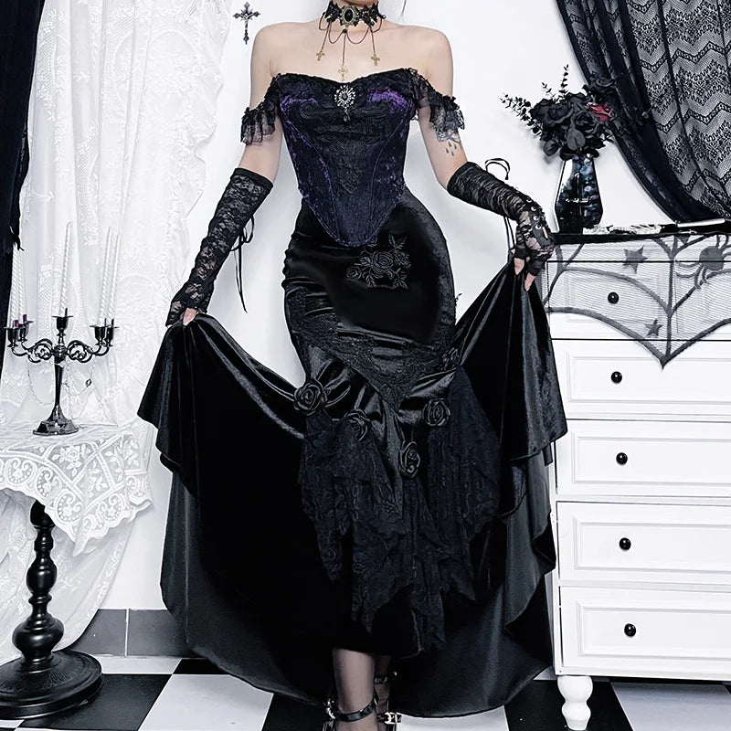 Velvet Fishtail Vintage Skirt Main image