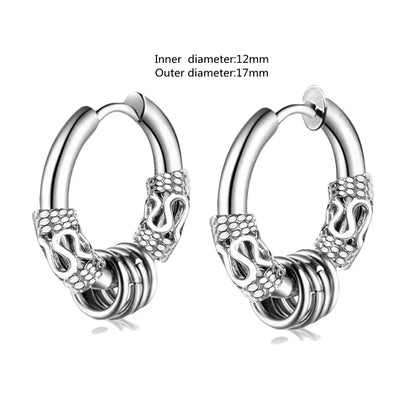 Gothic Black Skull Awl Rock Statement Earring
