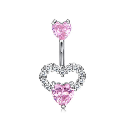 Butterfly Heart Dangle Gothic Belly Ring