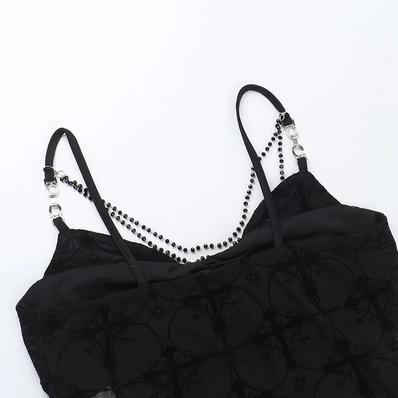 Skeleton Print Crop Corset
