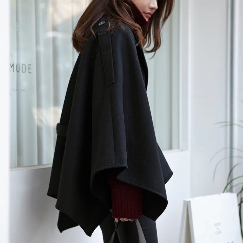Belted Wool Shawl Cape Cloak Secondary image