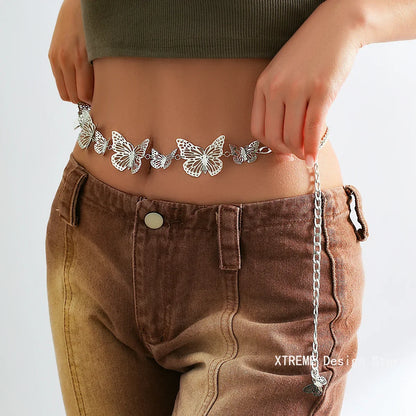 PU Gothic Leather Butterfly Belt
