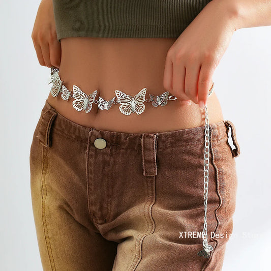 PU Gothic Leather Butterfly Belt