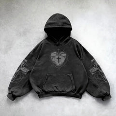 Y2K Gothic Patchwork Zipper Hoodie