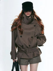 Long Sleeve Retro Trench Jacket