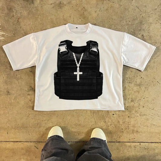 Y2K Retro Graphic Printed Oversized Cotton T-shirt