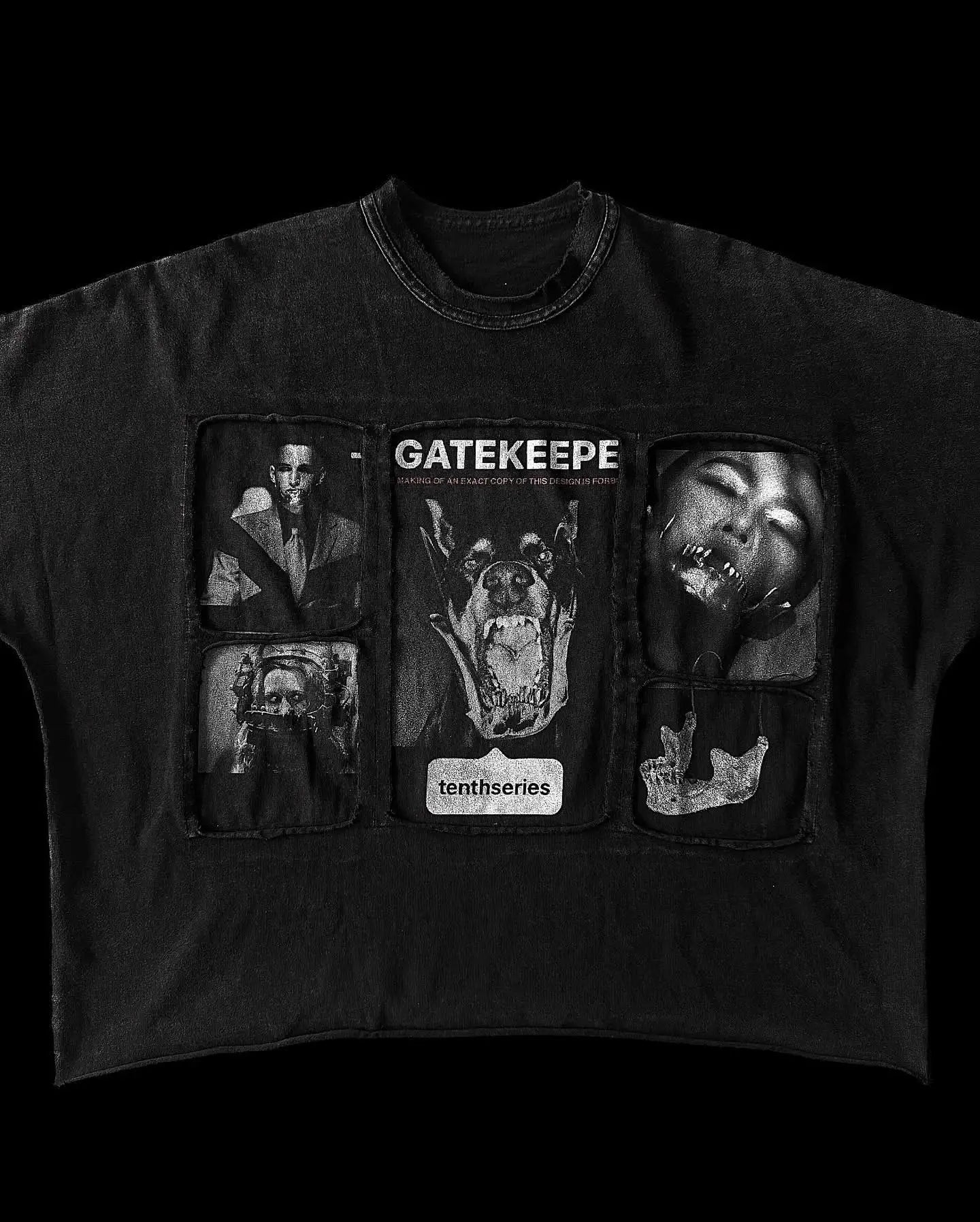 Streetwear Patchwork Retro Figure Graphic T-shirt