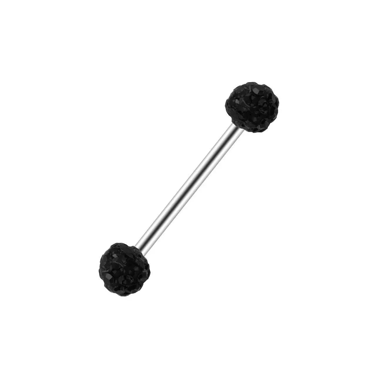 16mm Stainless Steel Shiny Rhinestone Tongue Ring