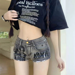 Tassel Distressed Denim Short