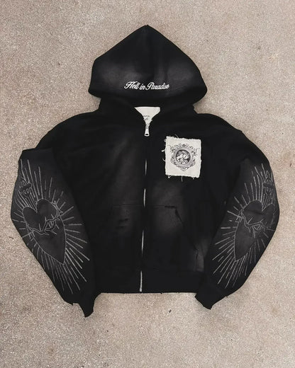 Gothic Flash Diamond Patch Hoodie