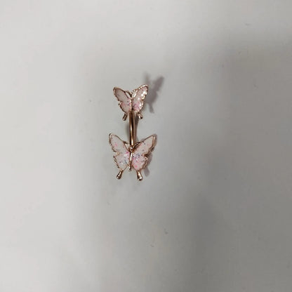 Gothic Butterfly Pendant Belly Ring