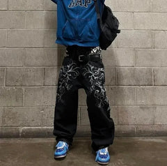 Y2K Gothic Pattern Print Loose Pant