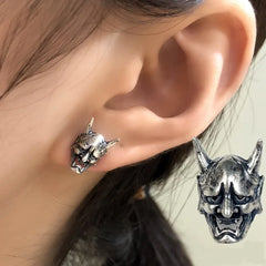Gothic Skull Stainless Steel C Shape Earring