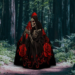 Floral Skull Print Cloak