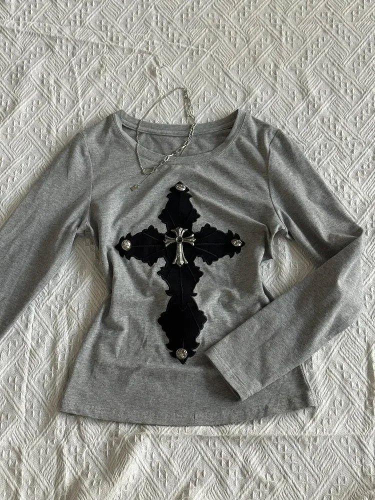 Vintage Gothic Long Sleeve Cotton T-shirt Main image