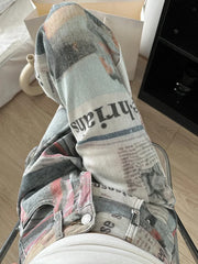 Newspaper Gothic Grunge Baggy Pant