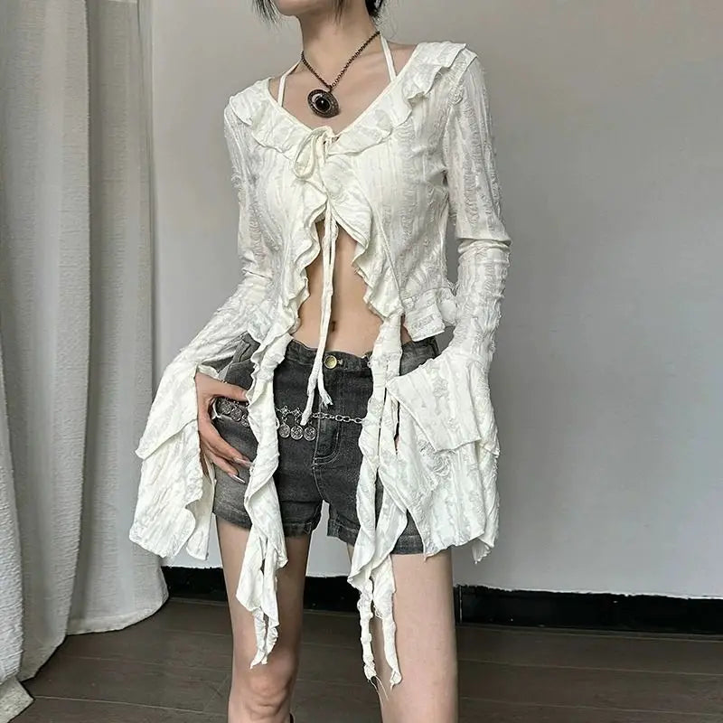 Vintage Cropped Mesh Top