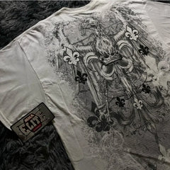 Retro Fashion Print Gothic T-shirt