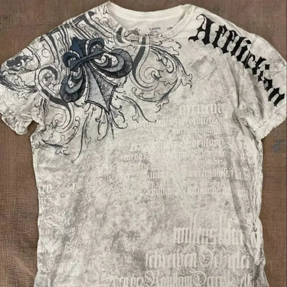 Colorful Wings Print Cotton T-shirt