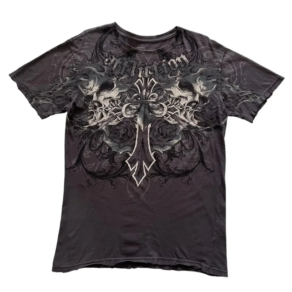 Retro Fashion Print Gothic T-shirt
