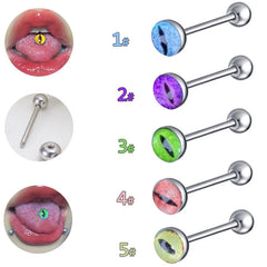 Punk Stainless Steel Snake Eye Tongue Ring