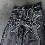 Gothic Embroidered Wide Leg Pants