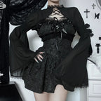 Elegant Lace Up Chiffon Blouse