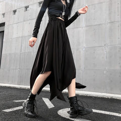 Irregular High Waist Long Skirt
