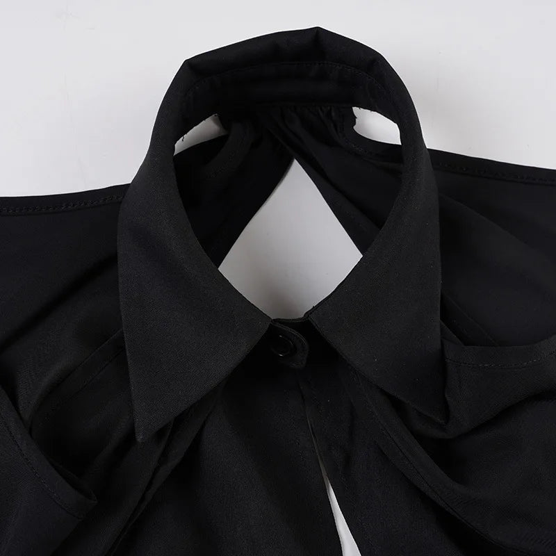 Off-Shoulder Hollow Out Corset Blouse