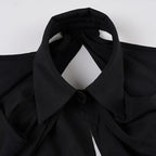 Off-Shoulder Hollow Out Corset Blouse