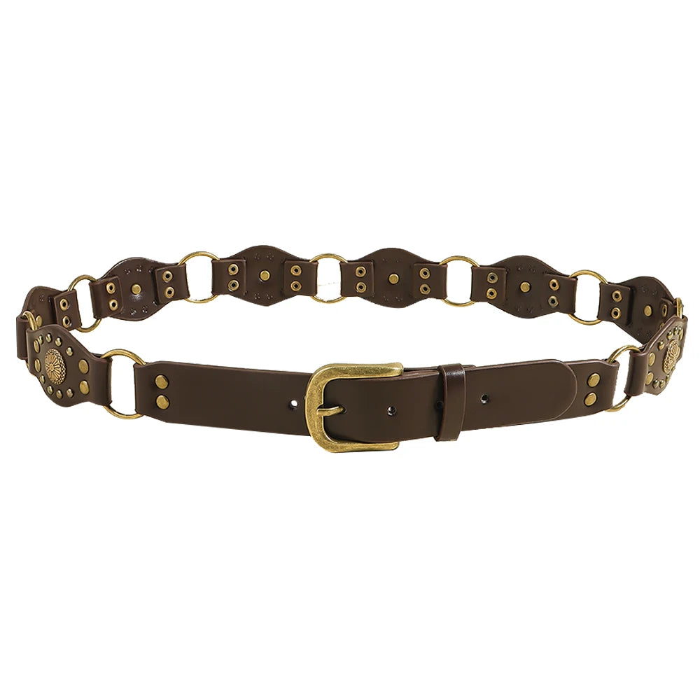 Spice Girl Gothic Rivet Slim-Fit Belt