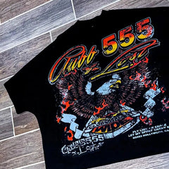 Gothic Pattern Print Oversized Cotton T-shirt