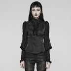 Glossy Textured Gothic Blouse
