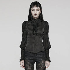 Glossy Textured Gothic Blouse