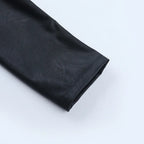 Punk One Shoulder Leather Blouse